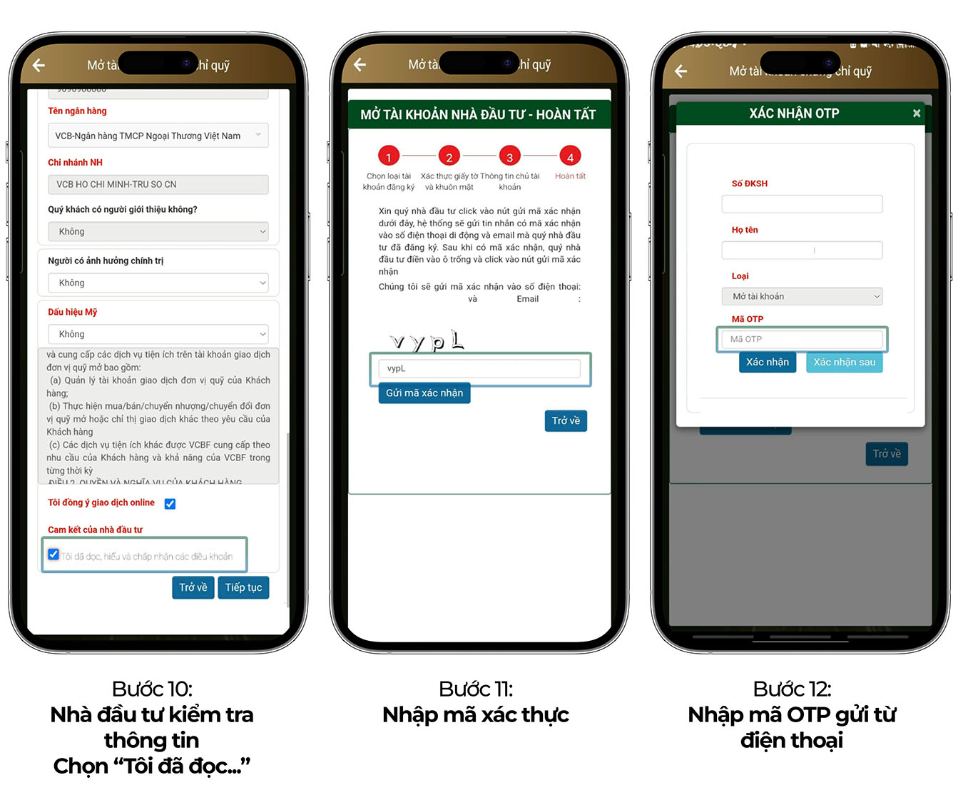 Bước 12: Nhập mã OTP gửi từ điện thoại
